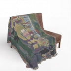 A Sunday Afternoon on the Island of La Grande Jatte Woven Blanket, Georges Seurat, Pointillist Art Throw