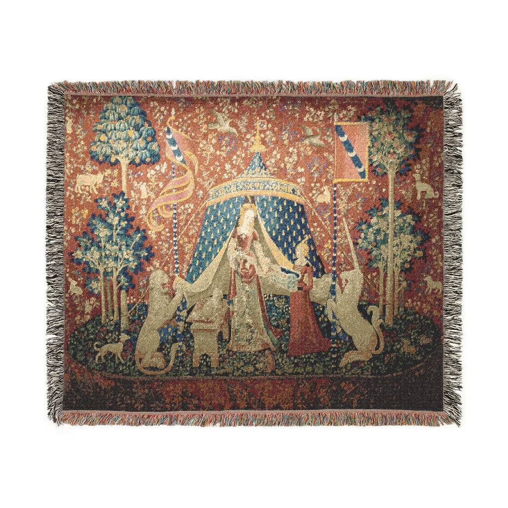 The Lady and the Unicorn À Mon Seul Désir Woven Blanket, Medieval Tapestry Art Throw