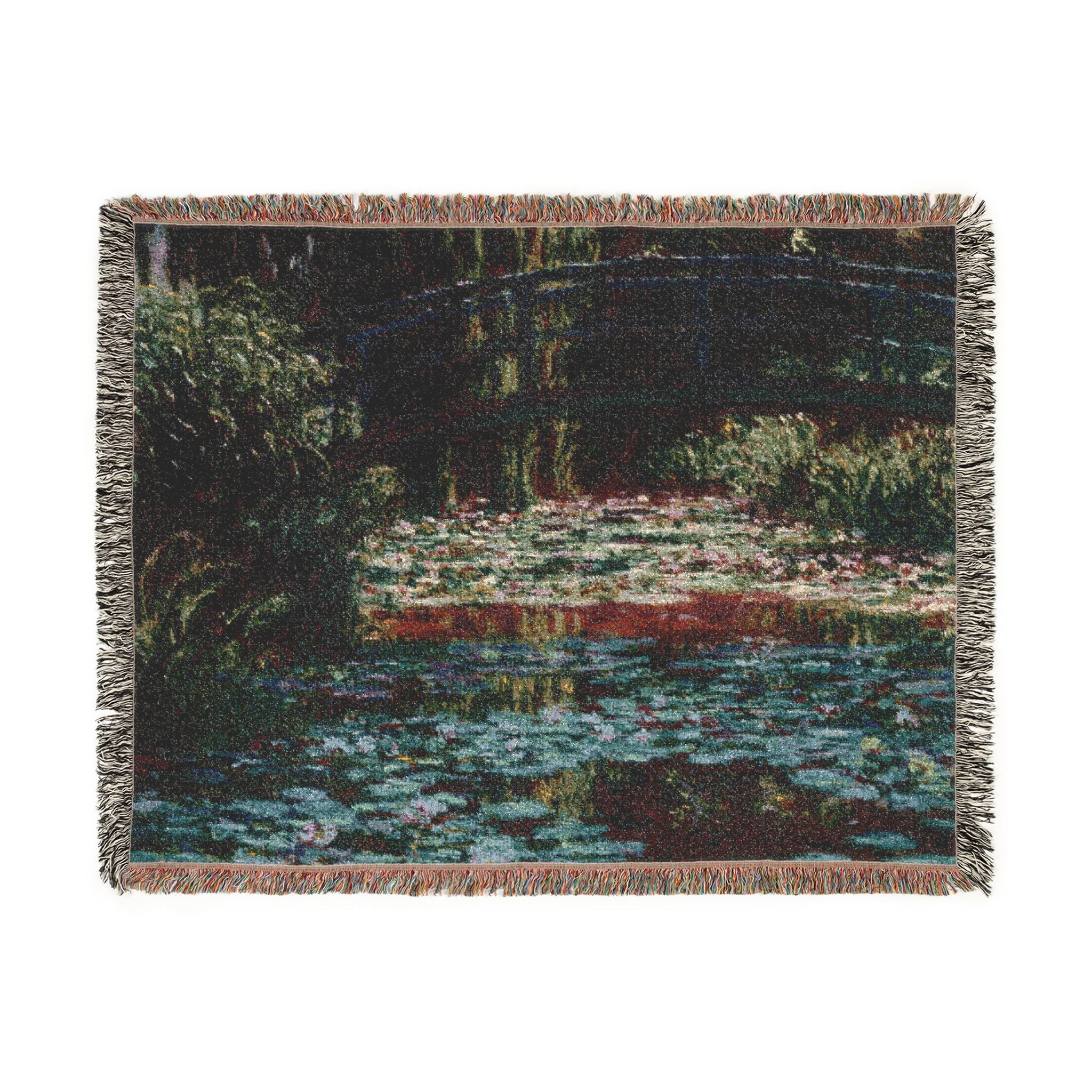 Water Lily Pond Woven Blanket, Claude Monet, Impressionist Art Throw