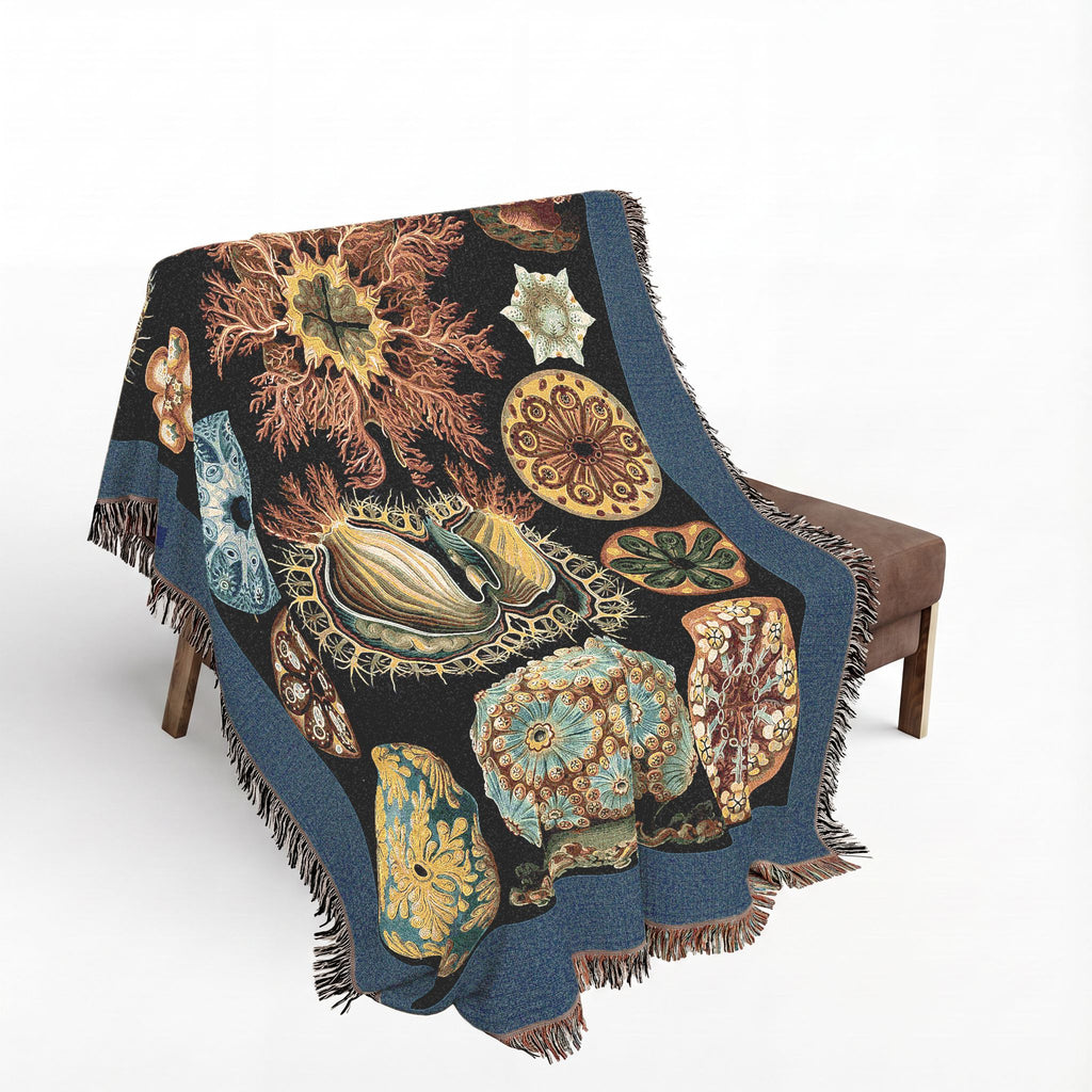 Ascidiae Sea Squirts Woven Blanket, Ernst Haeckel, Art Forms in Nature