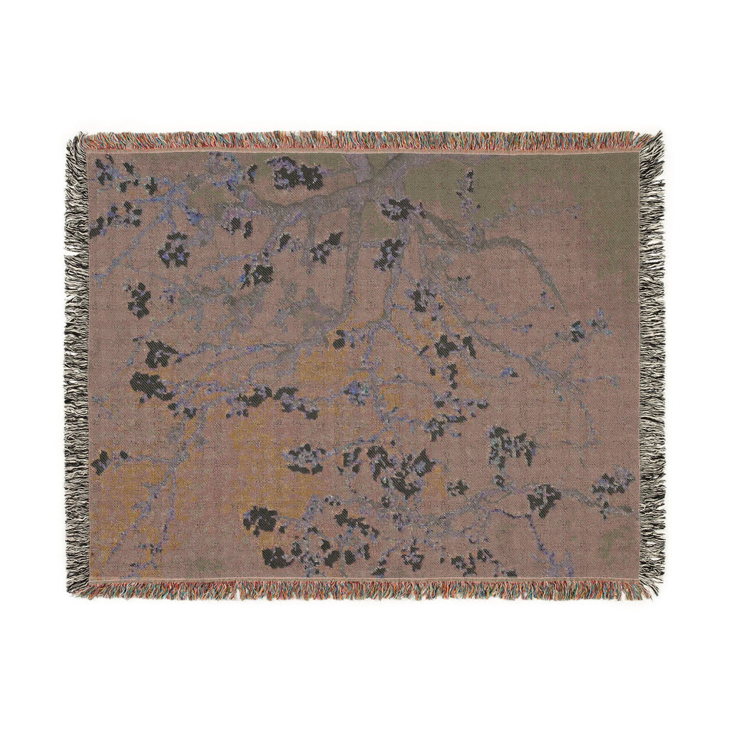 Almond Blossom Woven Blanket, Vincent van Gogh, Floral Fine Art Throw