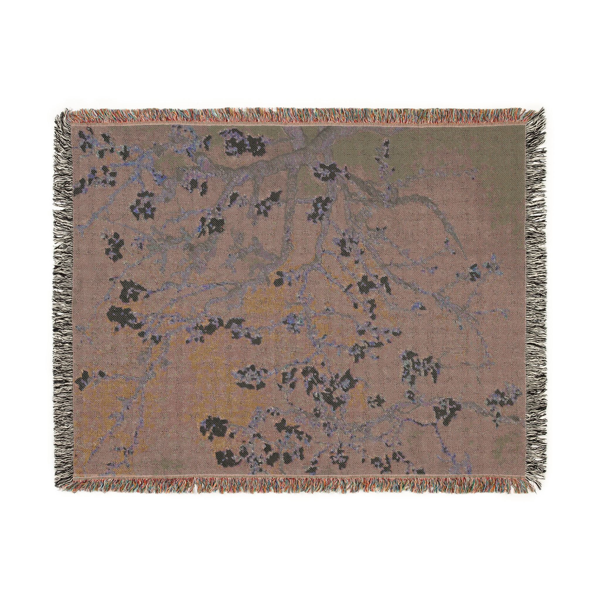 Almond Blossom Woven Blanket, Vincent van Gogh, Floral Fine Art Throw