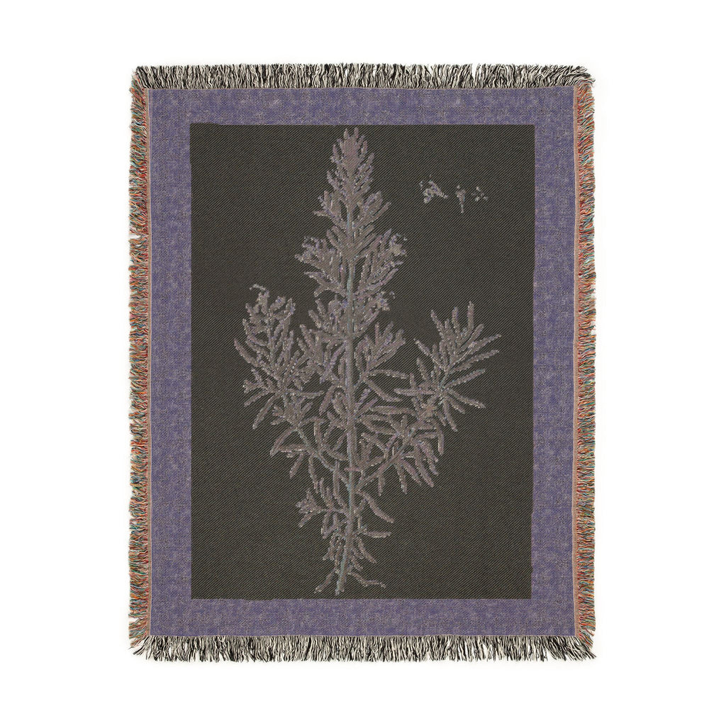 A Curious Herbal Rosemary Woven Blanket, Elizabeth Blackwell, Vintage Botanical Art Throw