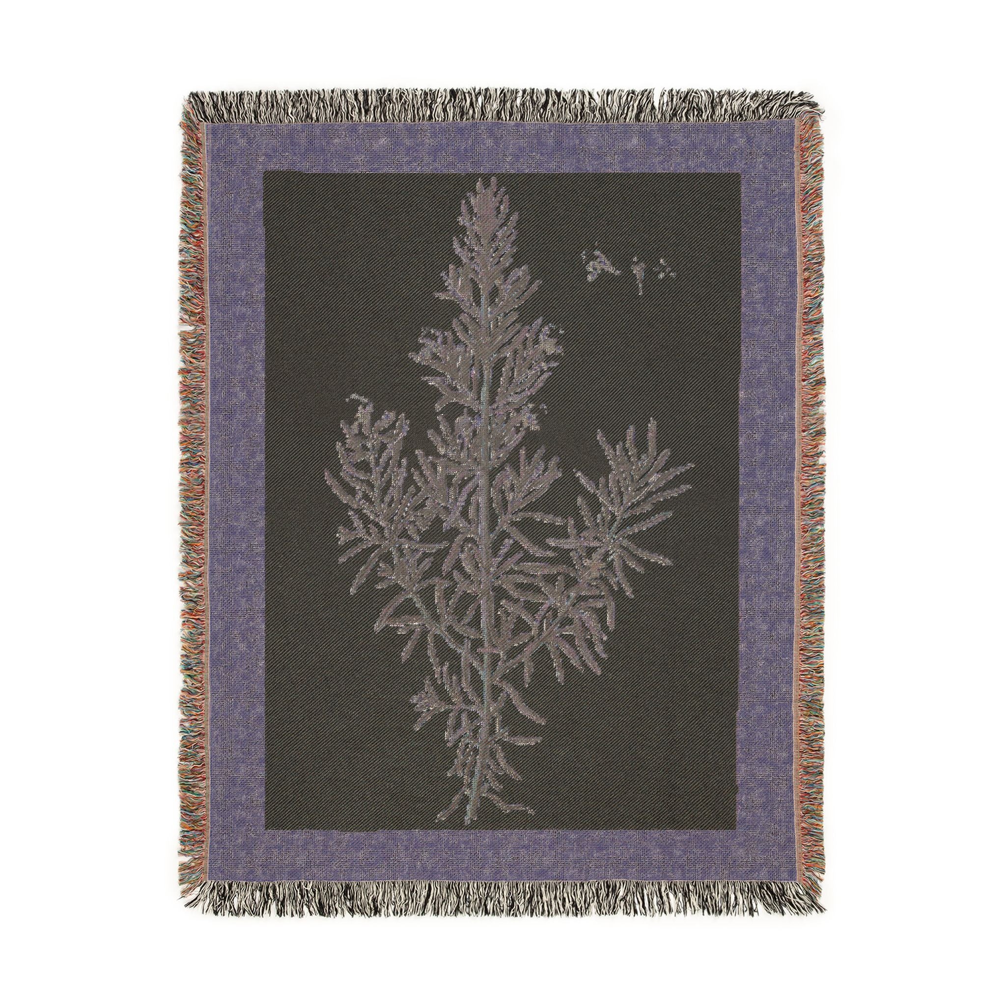 A Curious Herbal Rosemary Woven Blanket, Elizabeth Blackwell, Vintage Botanical Art Throw