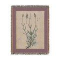 A Curious Herbal Lavender Woven Blanket, Elizabeth Blackwell, Vintage Botanical Art Throw