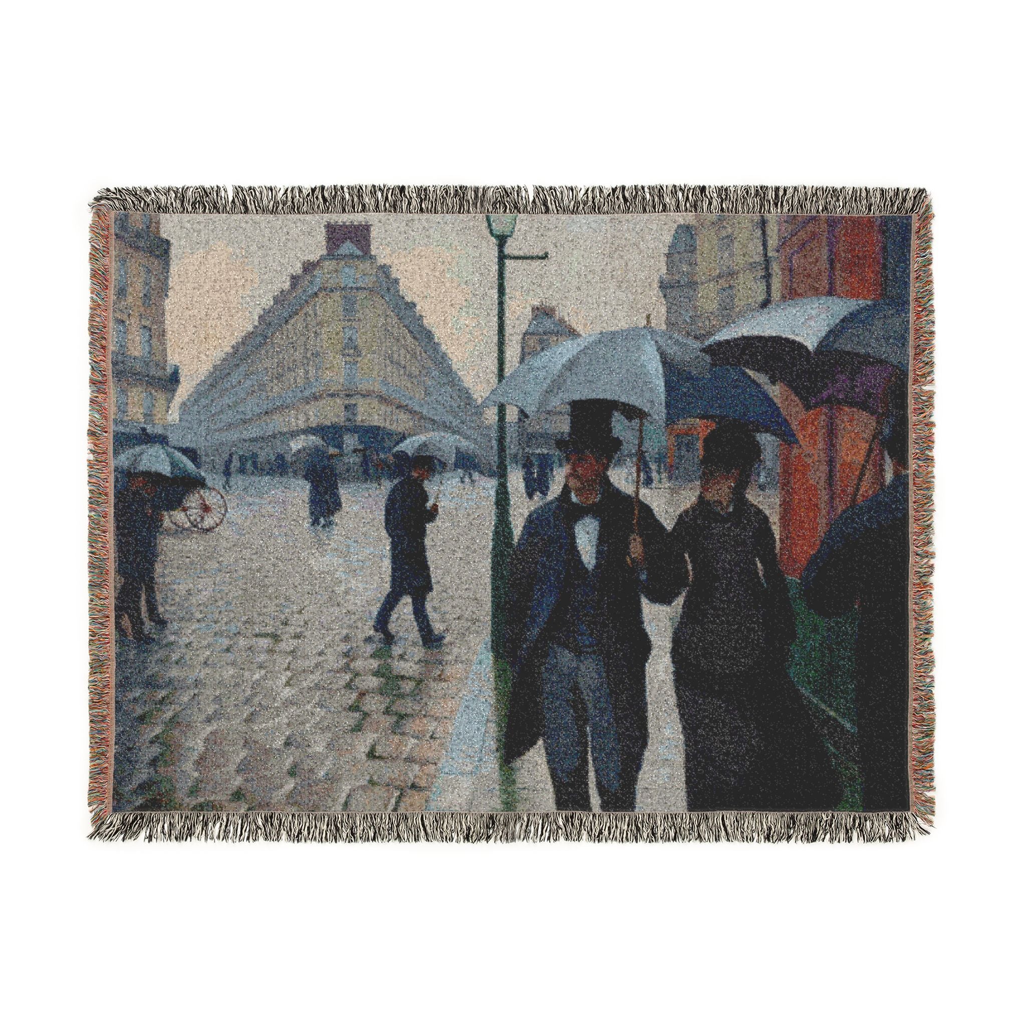 Paris Street; Rainy Day Woven Blanket, Gustave Caillebotte, Impressionist Art Throw