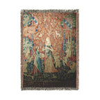 The Lady and the Unicorn Smell Woven Blanket, Medieval Tapestry Art Throw