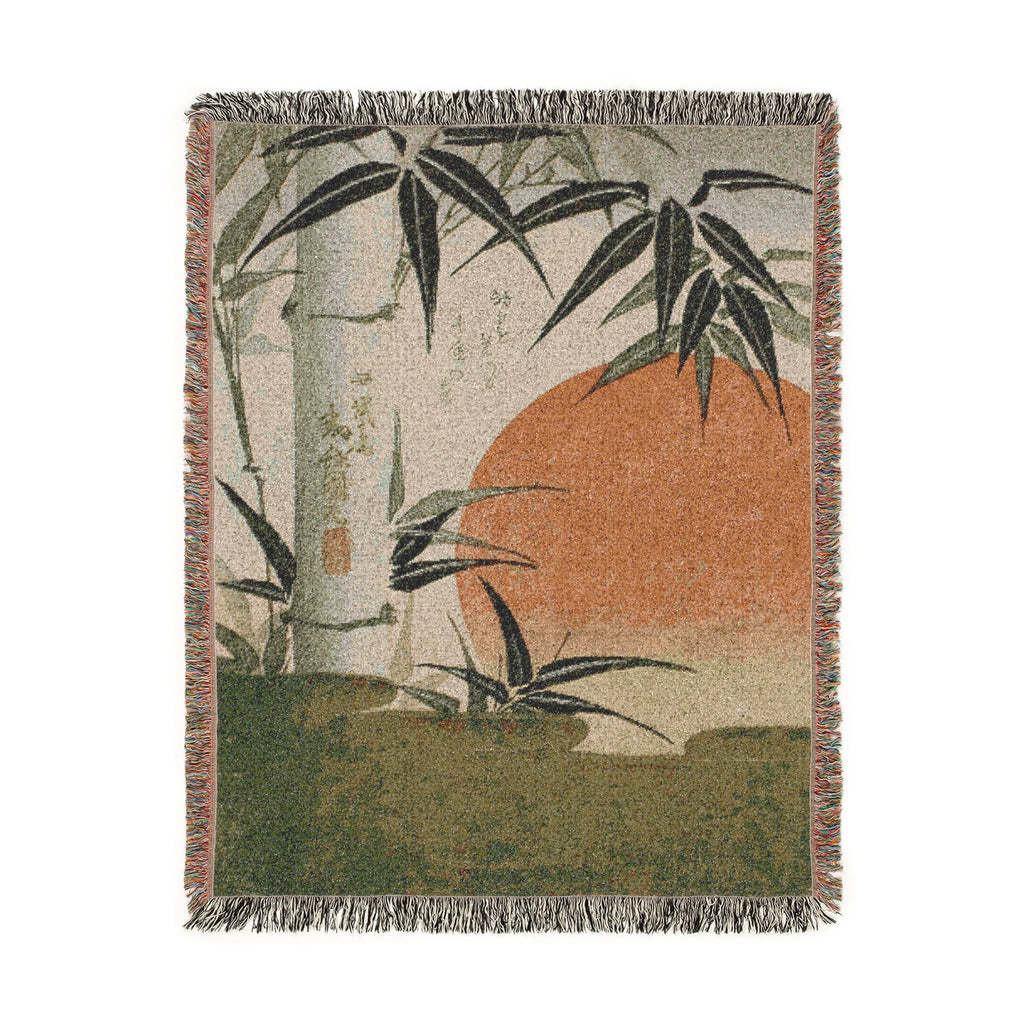 Bamboo and Rising Sun Woven Blanket, Utagawa Kunimaru, Japanese Botanical Art