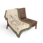A Curious Herbal Camomile Woven Blanket, Elizabeth Blackwell, Vintage Botanical Art