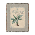 Crinum Giganteum Woven Blanket, Pierre-Joseph Redouté, Vintage Botanical Art Throw