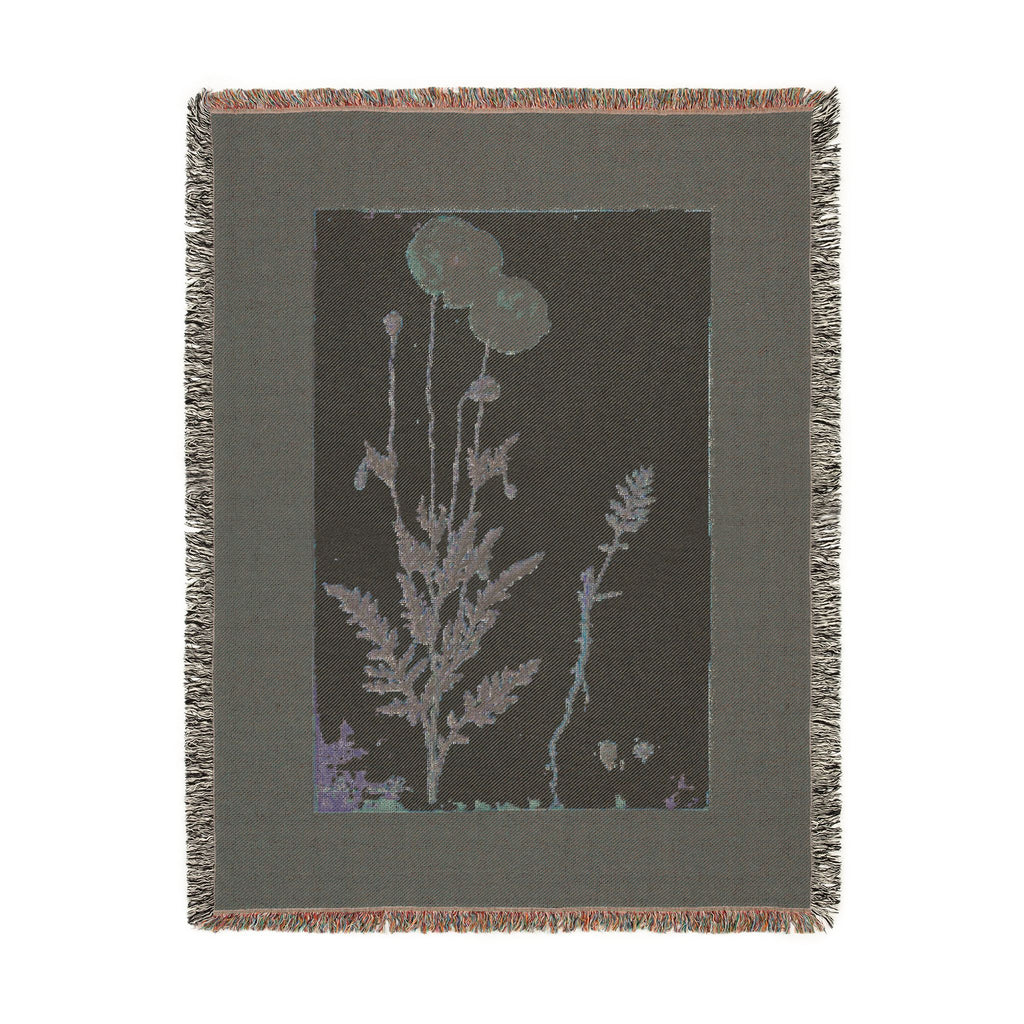 Papaver Rhoeas Poppy Woven Blanket, Flora Londinensis, Vintage Botanical Art