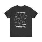 A Large Group of People Is Called a Nope Graphic Tee, Funny Stick Figure Introvert T-Shirt