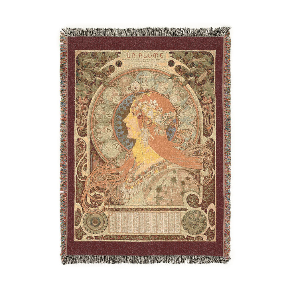 Zodiaque Woven Blanket, Alphonse Mucha, Art Nouveau Zodiac Art