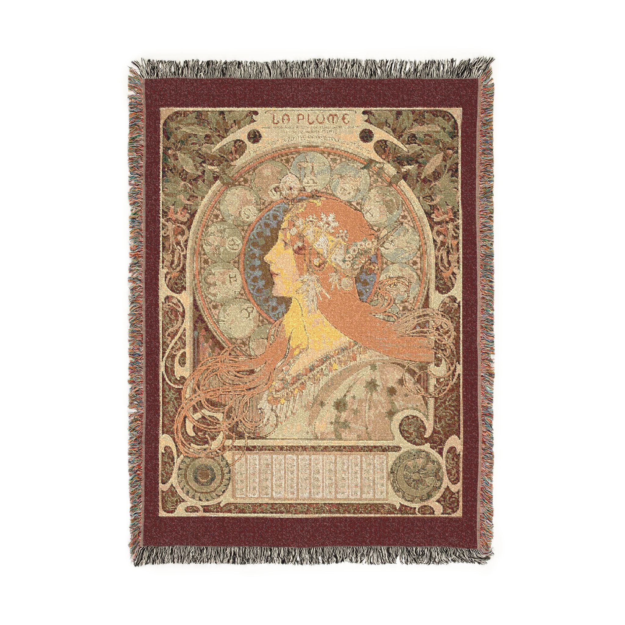 Zodiaque Woven Blanket, Alphonse Mucha, Art Nouveau Zodiac Art