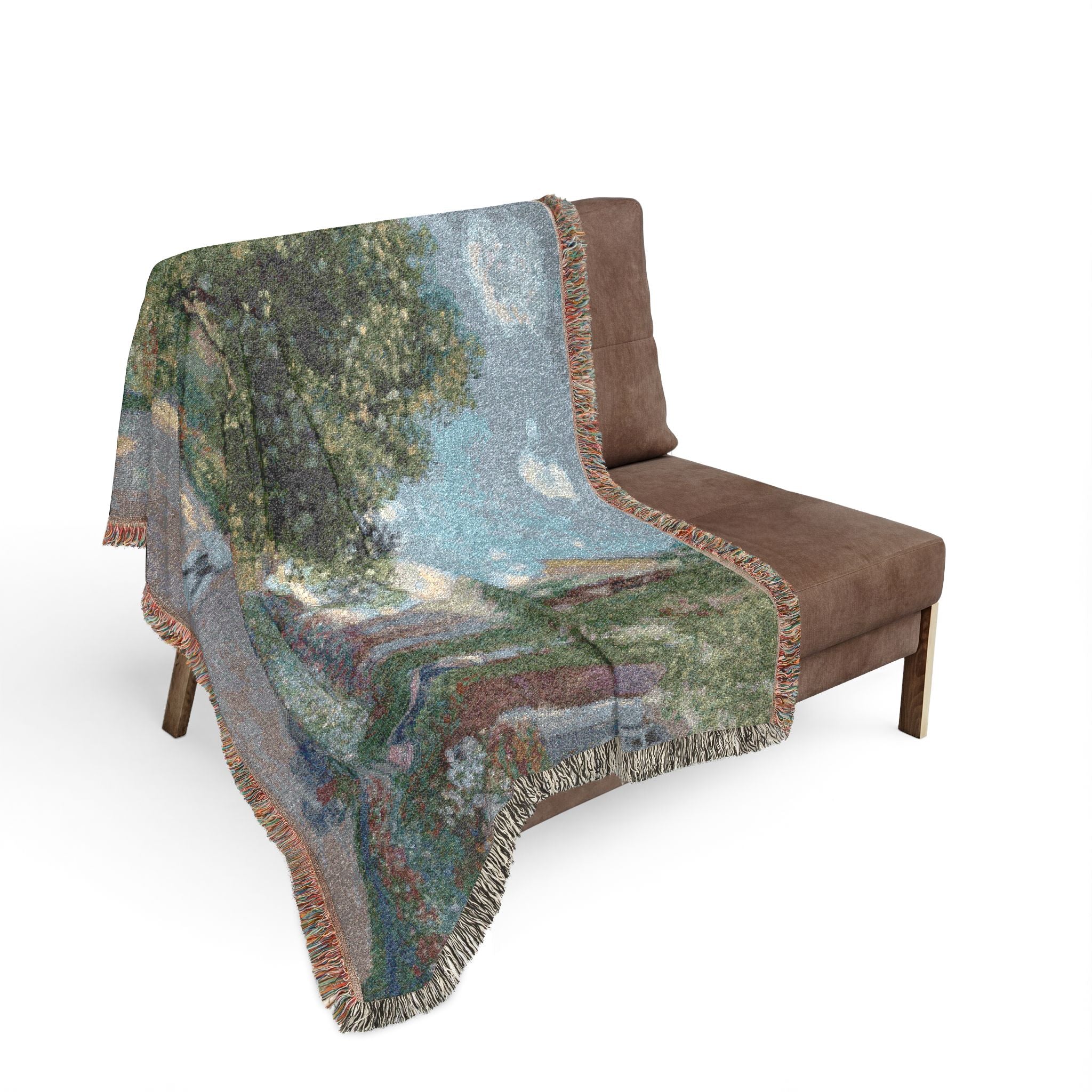 The Artist's House at Argenteuil Woven Blanket, Claude Monet, Impressionist Art Throw