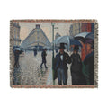 Paris Street; Rainy Day Woven Blanket, Gustave Caillebotte, Impressionist Art Throw