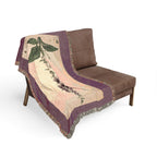Digitalis Purpurea Foxglove Woven Blanket, Flora Londinensis, Vintage Botanical Art