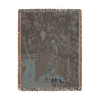 The Mystic Capture of the Unicorn Woven Blanket, Medieval Unicorn Tapestry Art Throw
