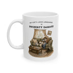 My Cat's Love Language is Property Damage Mug, Funny Cat Humor, White Ceramic