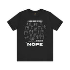 A Large Group of People Is Called a Nope Graphic Tee, Funny Stick Figure Introvert T-Shirt