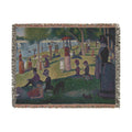 A Sunday Afternoon on the Island of La Grande Jatte Woven Blanket, Georges Seurat, Pointillist Art Throw