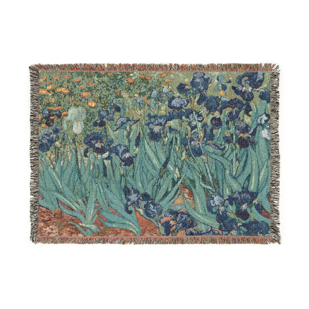 Irises Woven Blanket, Vincent van Gogh, Fine Art Floral Throw
