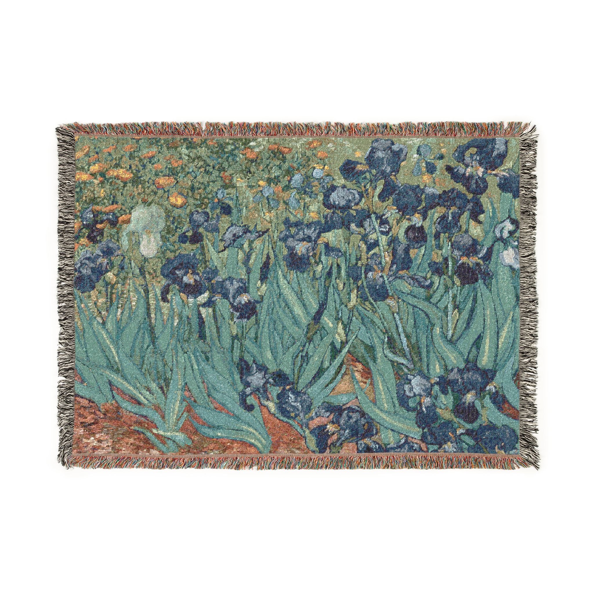 Irises Woven Blanket, Vincent van Gogh, Fine Art Floral Throw