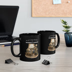 My Cat's Love Language is Property Damage Mug, Funny Cat Humor, Black Ceramic