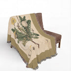 Leontodon Taraxacum Dandelion Woven Blanket, Flora Londinensis, Vintage Botanical Art