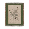 A Curious Herbal Camomile Woven Blanket, Elizabeth Blackwell, Vintage Botanical Art