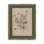 A Curious Herbal Camomile Woven Blanket, Elizabeth Blackwell, Vintage Botanical Art