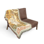 Cycles Perfecta Woven Blanket, Alphonse Mucha, Art Nouveau Bicycle Poster