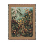 Muscinae Moss Woven Blanket, Ernst Haeckel, Vintage Botanical Art