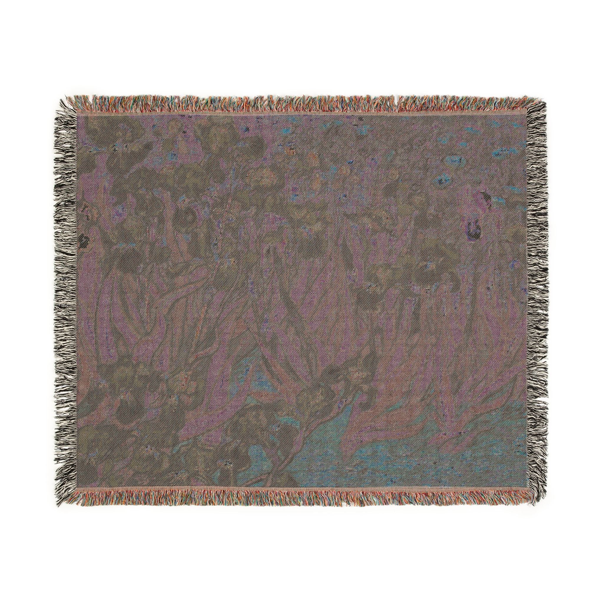 Irises Woven Blanket, Vincent van Gogh, Fine Art Floral Throw