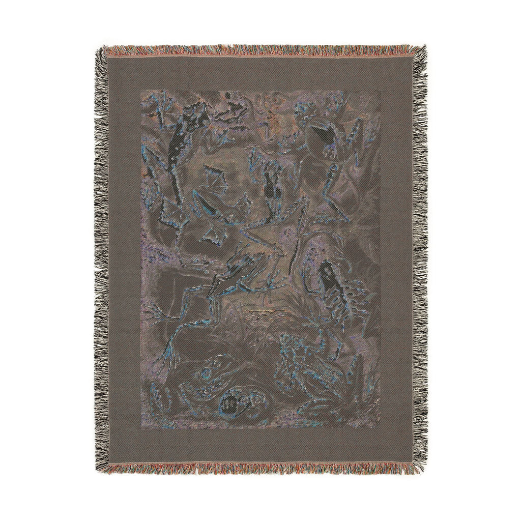 Batrachia Frogs Woven Blanket, Ernst Haeckel, Vintage Amphibian Art