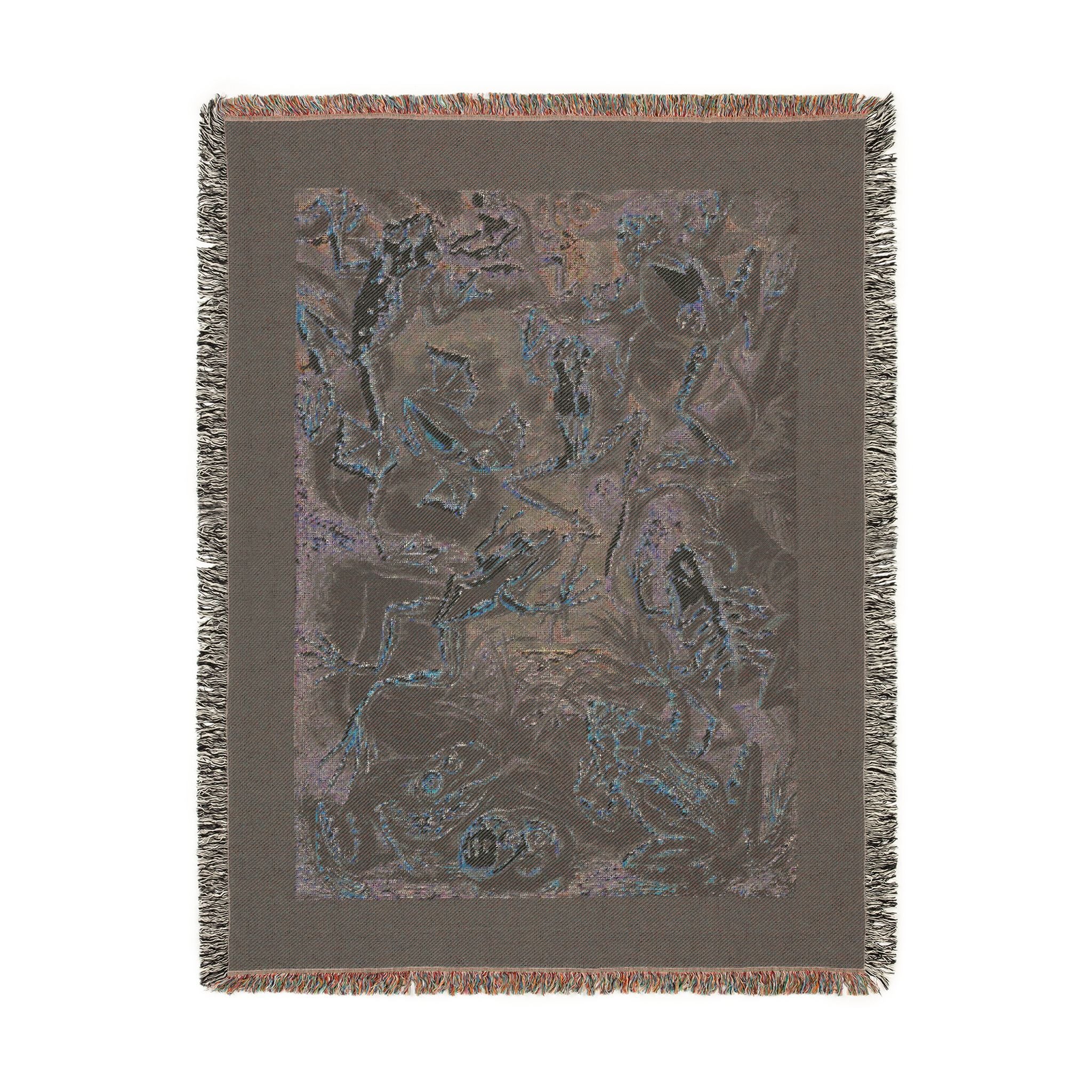 Batrachia Frogs Woven Blanket, Ernst Haeckel, Vintage Amphibian Art