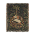 The Unicorn in Captivity Woven Blanket, Medieval Unicorn Tapestry Art Throw