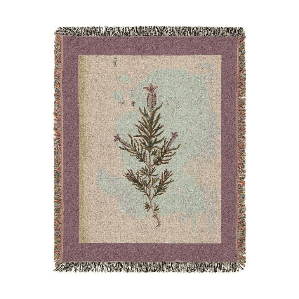 A Curious Herbal French Lavender Woven Blanket, Elizabeth Blackwell, Botanical Art Throw