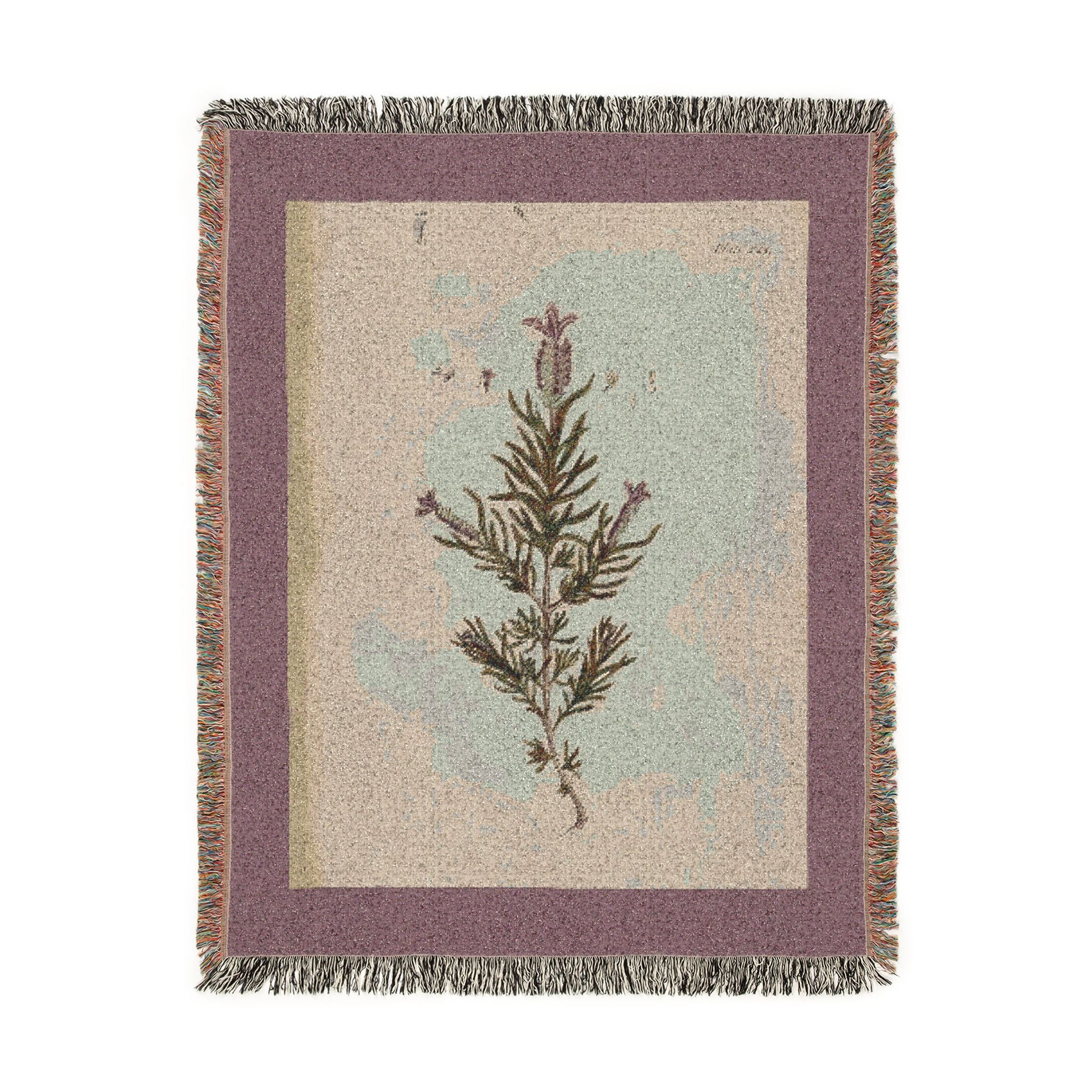 A Curious Herbal French Lavender Woven Blanket, Elizabeth Blackwell, Botanical Art Throw
