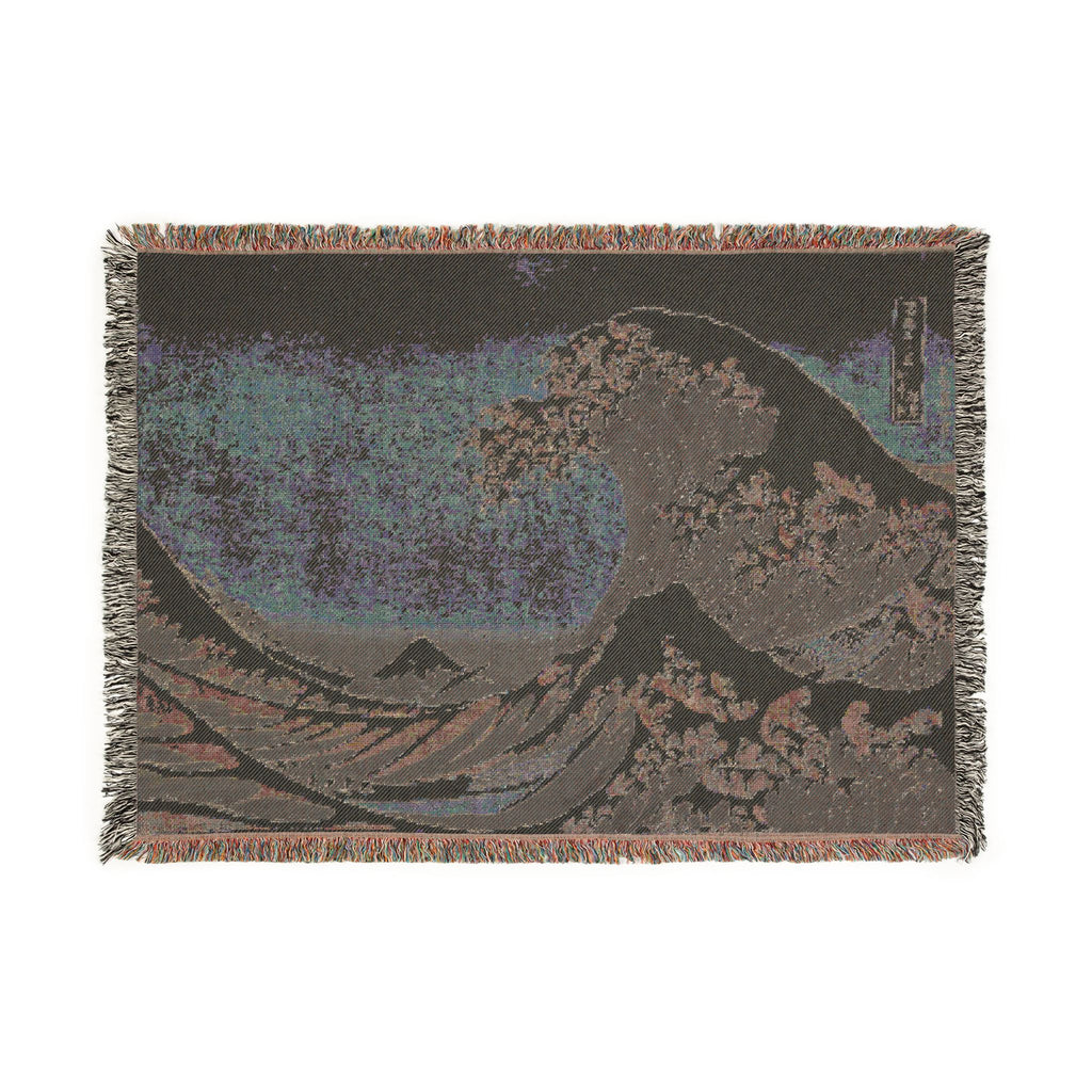 The Great Wave off Kanagawa Woven Blanket, Katsushika Hokusai, Japanese Ukiyo-e Art Throw
