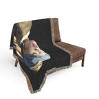 Girl with a Pearl Earring Woven Blanket, Johannes Vermeer, Dutch Golden Age Art