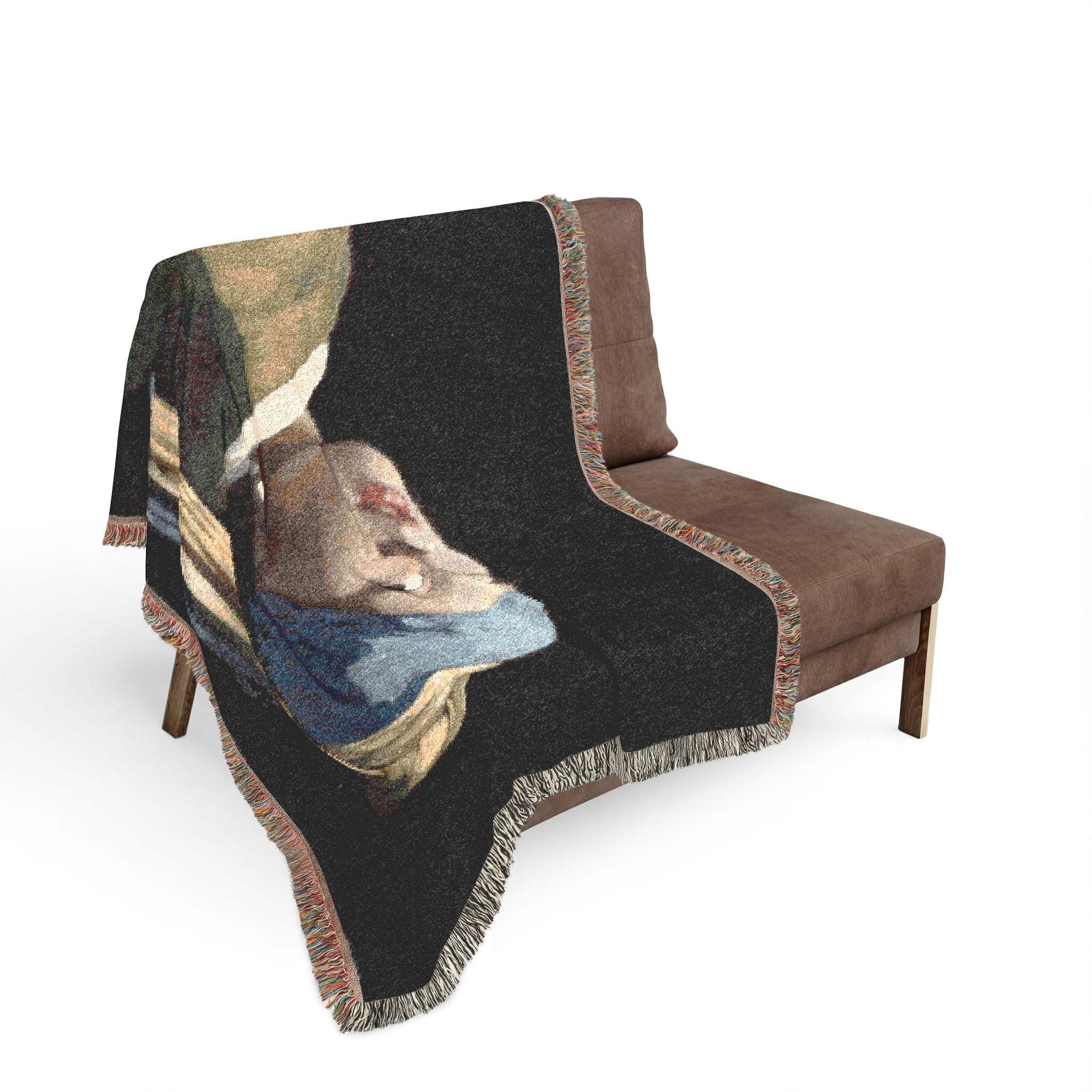 Girl with a Pearl Earring Woven Blanket, Johannes Vermeer, Dutch Golden Age Art