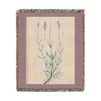 A Curious Herbal Lavender Woven Blanket, Elizabeth Blackwell, Vintage Botanical Art Throw