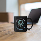 One More Game Was Three Hours Ago Mug, Funny Gamer Humor, Retro Neon Black Ceramic