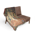 The Lady and the Unicorn Hearing Woven Blanket, Medieval Tapestry Art Throw