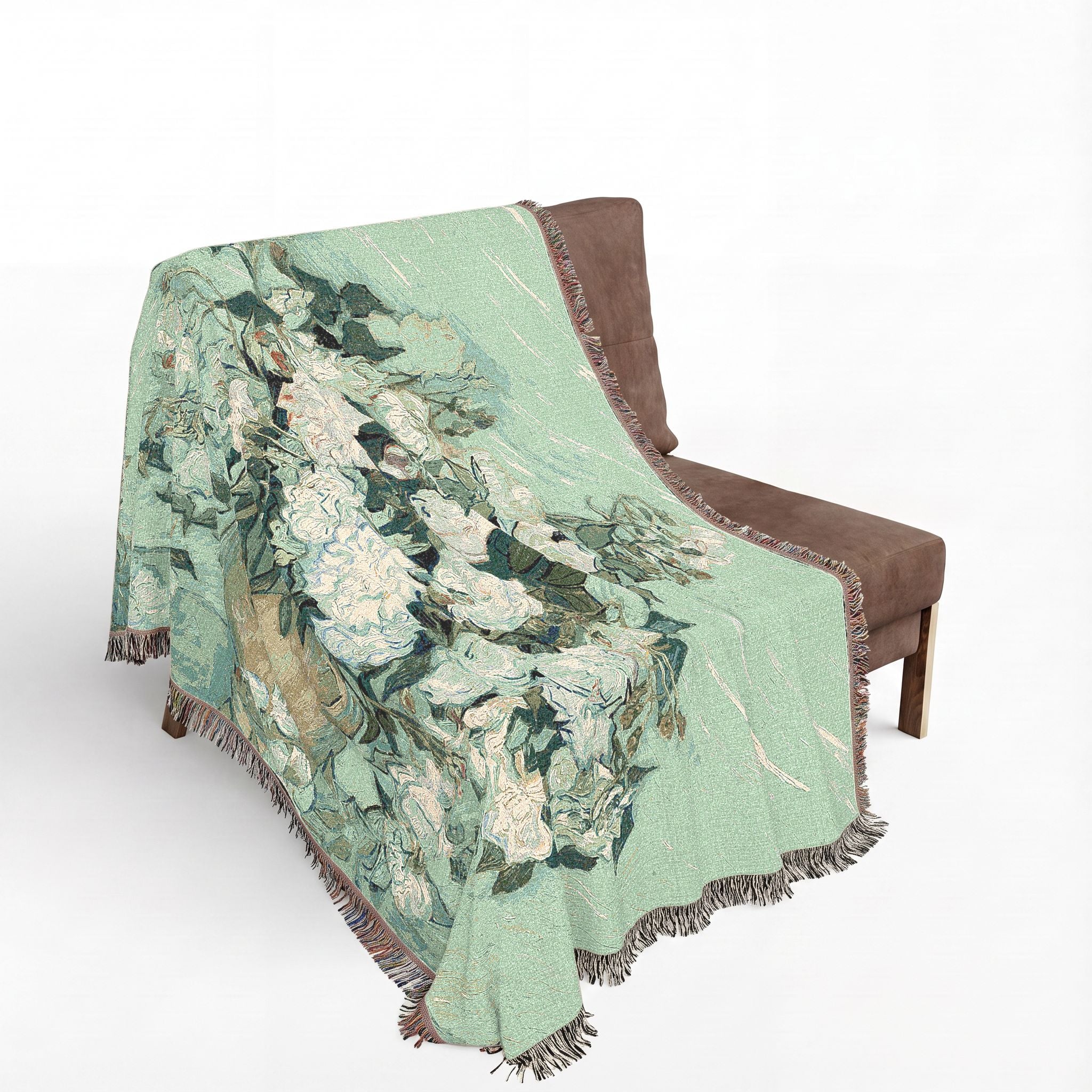 Roses Woven Blanket, Vincent van Gogh, Floral Fine Art Throw