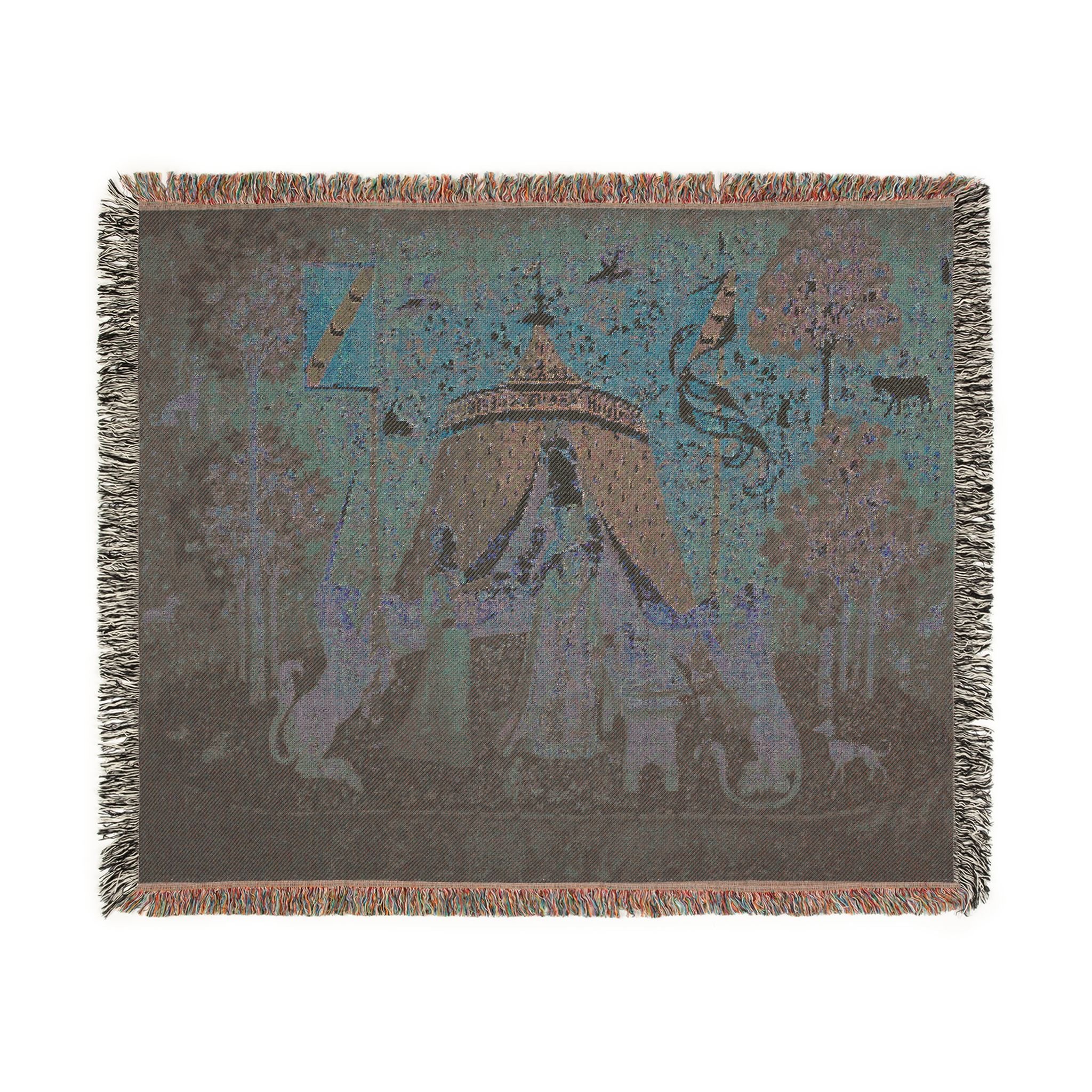 The Lady and the Unicorn À Mon Seul Désir Woven Blanket, Medieval Tapestry Art Throw