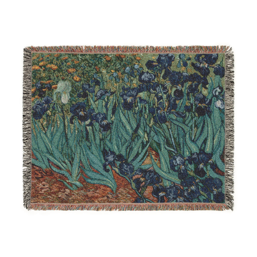 Irises Woven Blanket, Vincent van Gogh, Fine Art Floral Throw