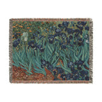 Irises Woven Blanket, Vincent van Gogh, Fine Art Floral Throw