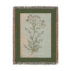 A Curious Herbal Faetid Camomile Woven Blanket, Elizabeth Blackwell, Botanical Art Throw